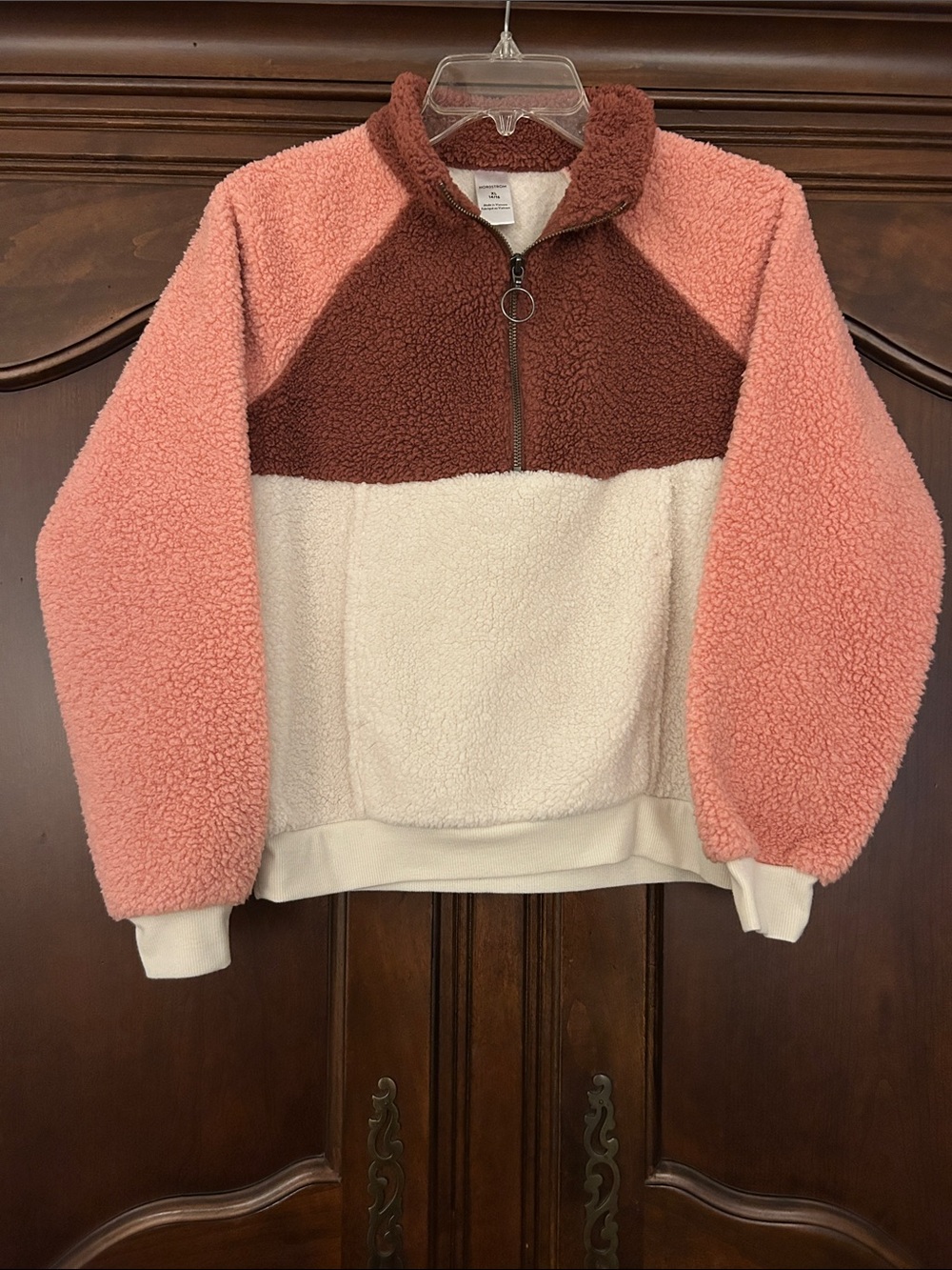 Nordstrom Girls Colorblock Sherpa Pullover